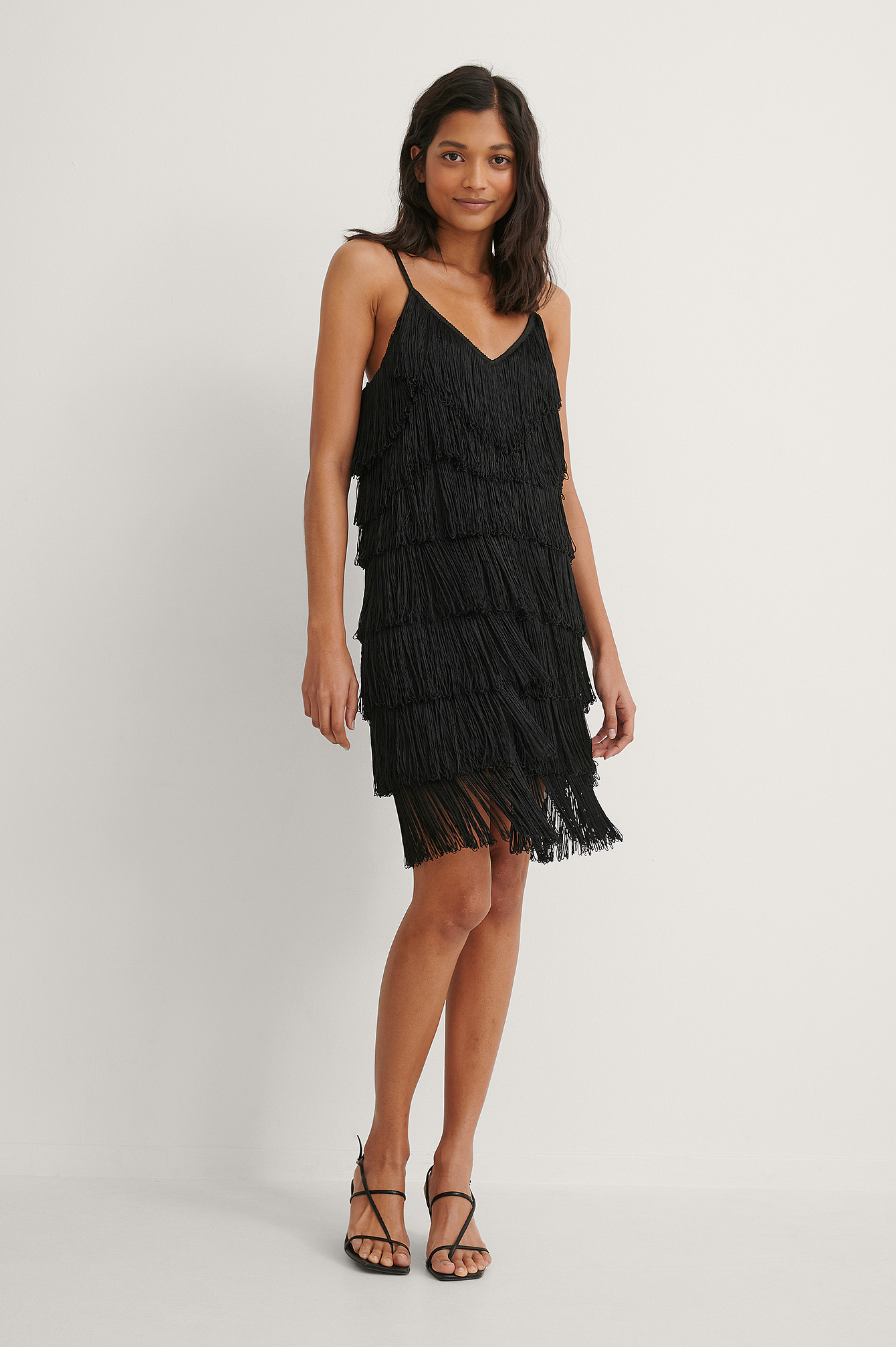 Fringe Dress Black | na-kd.com